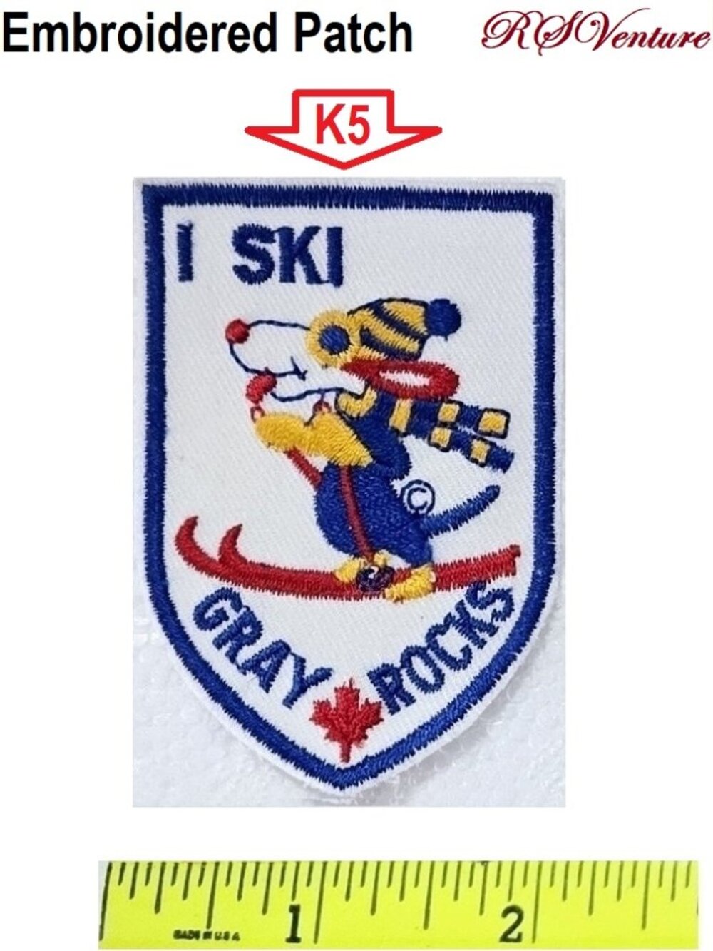 Buy 1 get 1 FREE, New Vintage Grey Rocks Ski Embroidered Patch